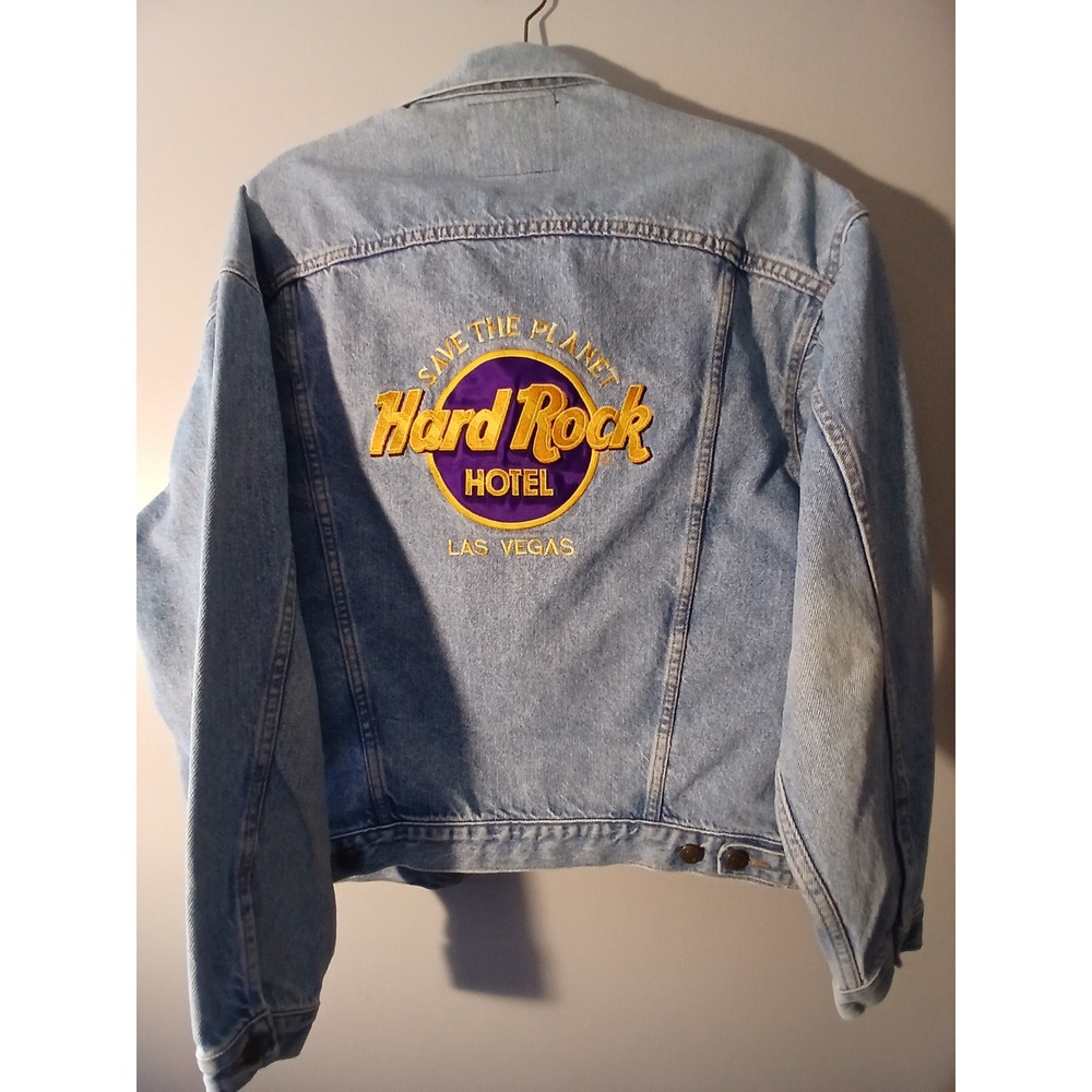 Hard Rock Hotel Las Vegas Denim Jacket‎ Womens Light Wash Trucker Style